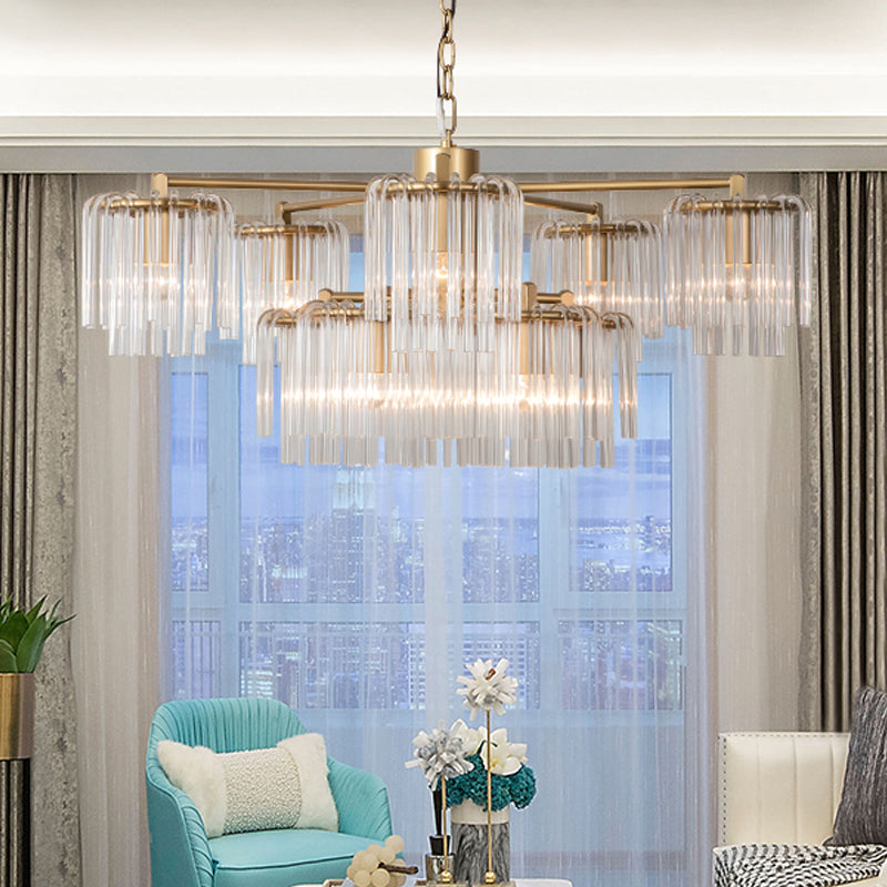 Crystal Circular Chandelier Pendant Light Rustique 6/7/10 LICTES PLAFIER PLAFICE DE CHAMBRE EN GOL