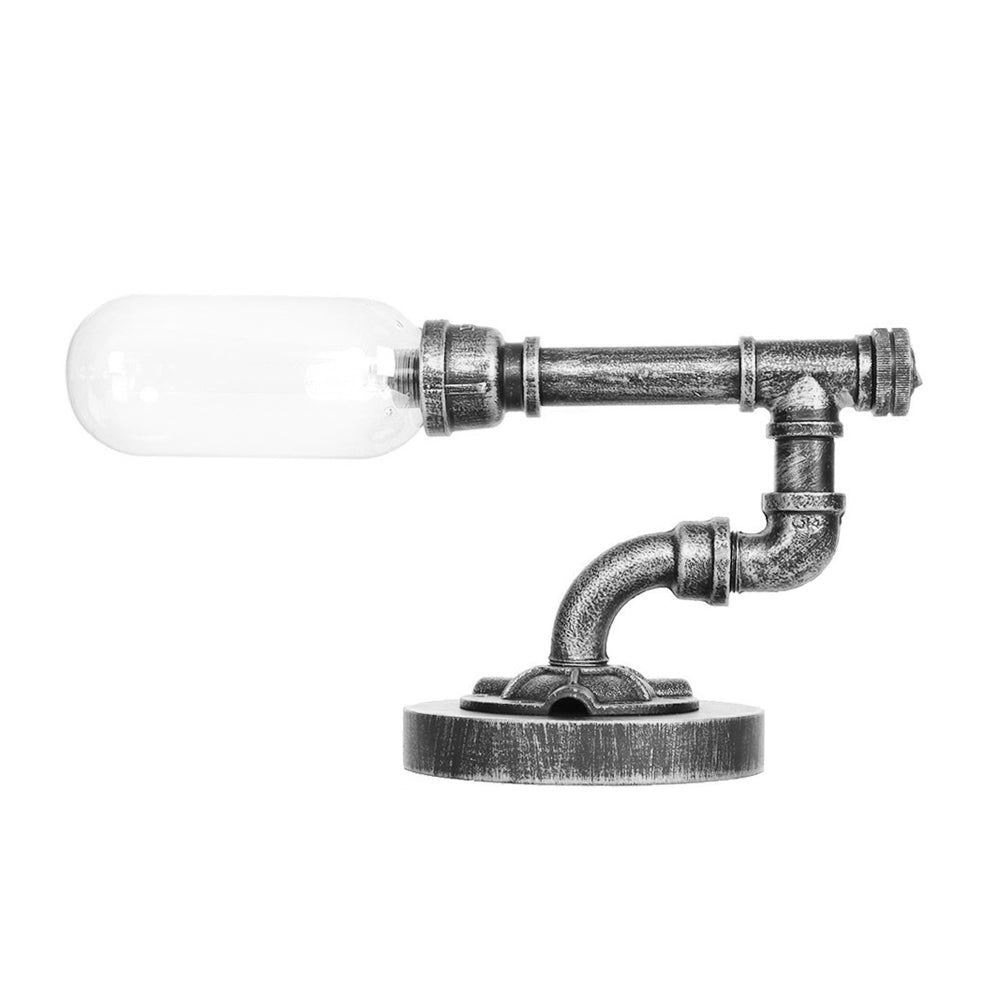 Luz de mesa de sombra de cápsula industrial 1/2 bombillas Amber/lámpara de noche de vidrio transparente con/sin agua Toque Deco para sala de estar