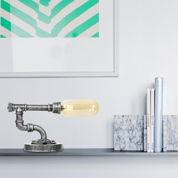 Luz de mesa de sombra de cápsula industrial 1/2 bombillas Amber/lámpara de noche de vidrio transparente con/sin agua Toque Deco para sala de estar