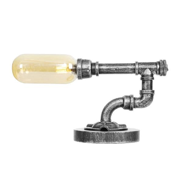Luz de mesa de sombra de cápsula industrial 1/2 bombillas Amber/lámpara de noche de vidrio transparente con/sin agua Toque Deco para sala de estar