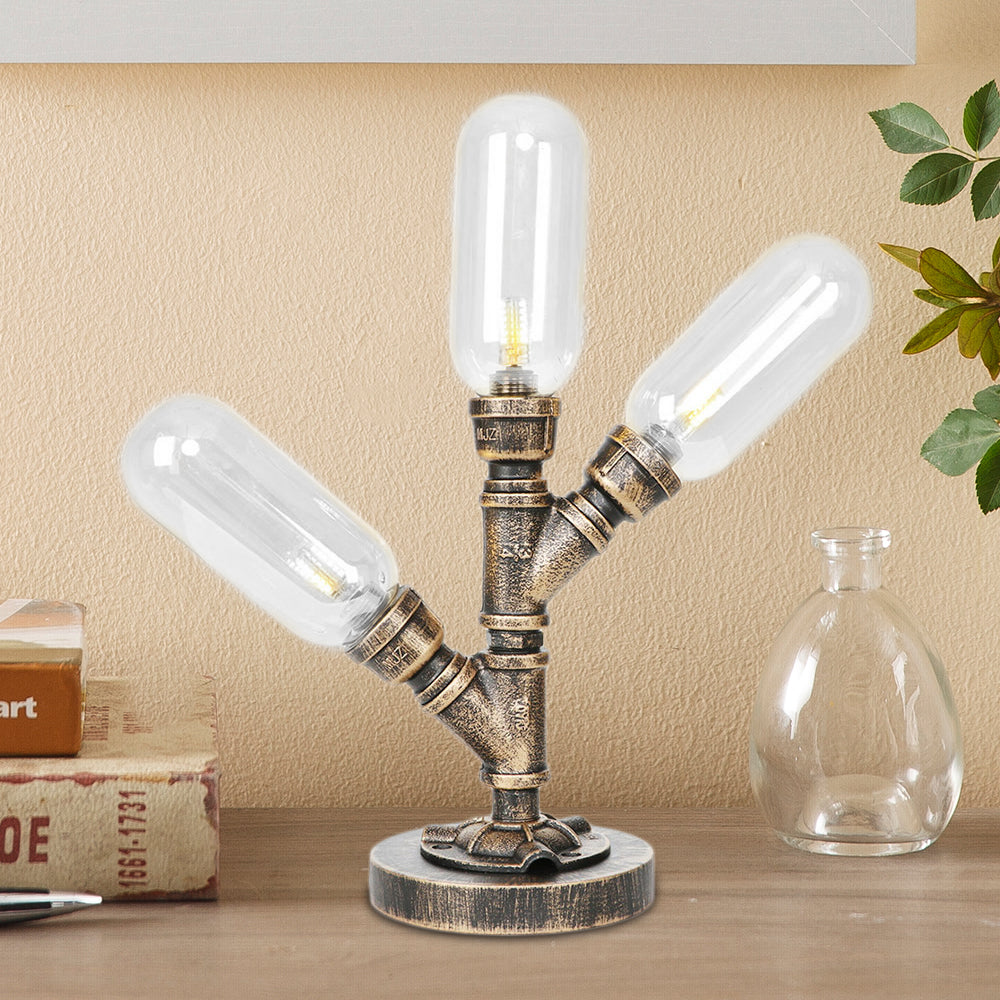Bronze âgé de 3 ampoules LED LEMPEUR AMBER INDUSTRIE