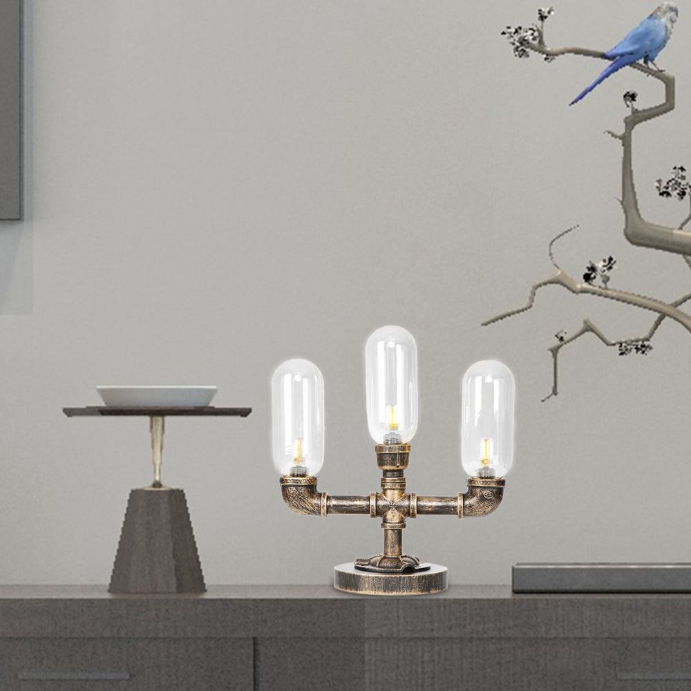 Bronze âgé de 3 ampoules LED LEMPEUR AMBER INDUSTRIE