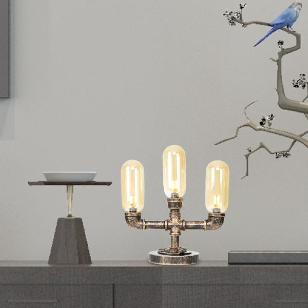 Bronze âgé de 3 ampoules LED LEMPEUR AMBER INDUSTRIE