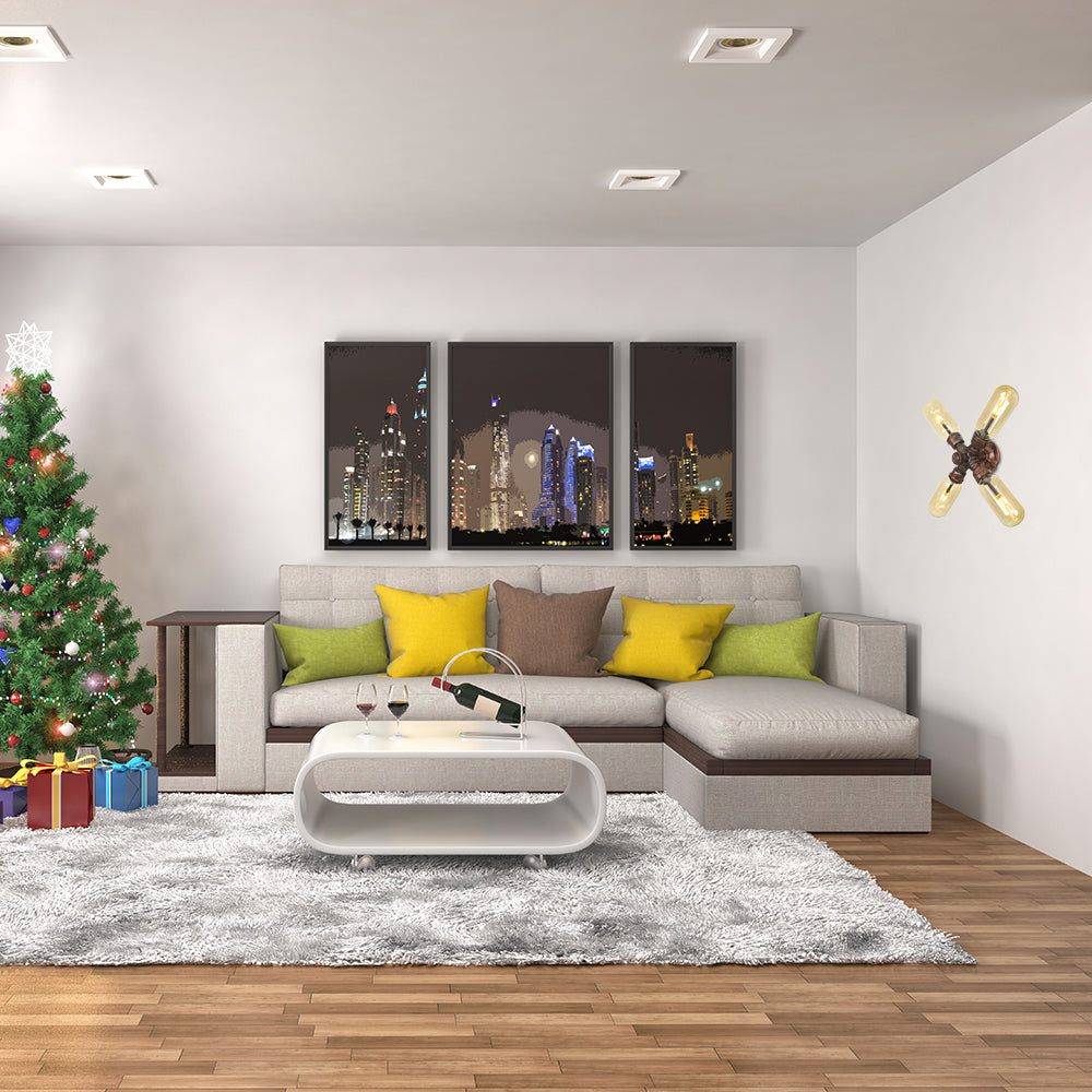 Metall verwitterte Kupferleuchte Lampenwasserrohr 2/4 Lichter Wohnzimmer LED -Wandhalterung Beleuchtung