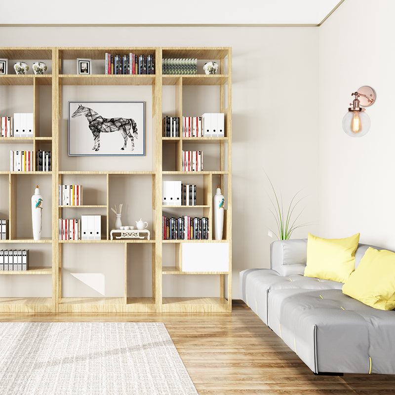 Global Clear Glass Schonce Lighting Vintage 1 lichte badkamer wand gemonteerd lamp barmant in koper/brons