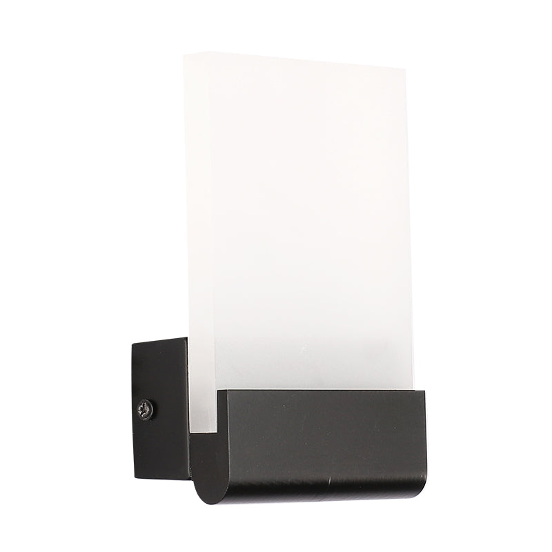 Rectangle Pad Wall Mount Light Minimalist Acrylic Black/White LED Sconce Lamp for Bedside, Warm/White Light