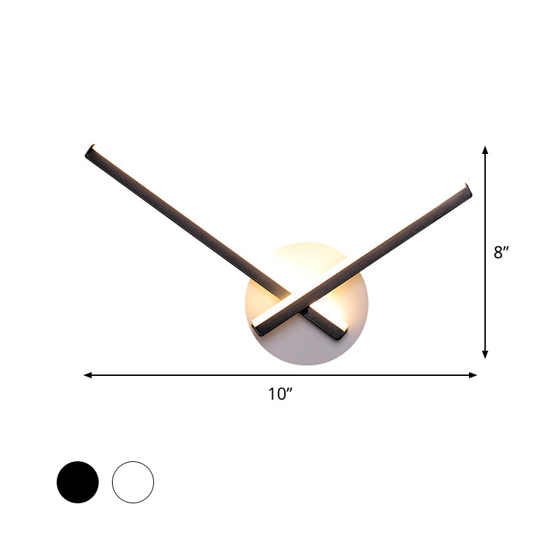 Idee per illuminazione a parete a croce acrilica Minimalismo Lampada di applique a LED in bianco/nero in luce calda/bianca per un letto