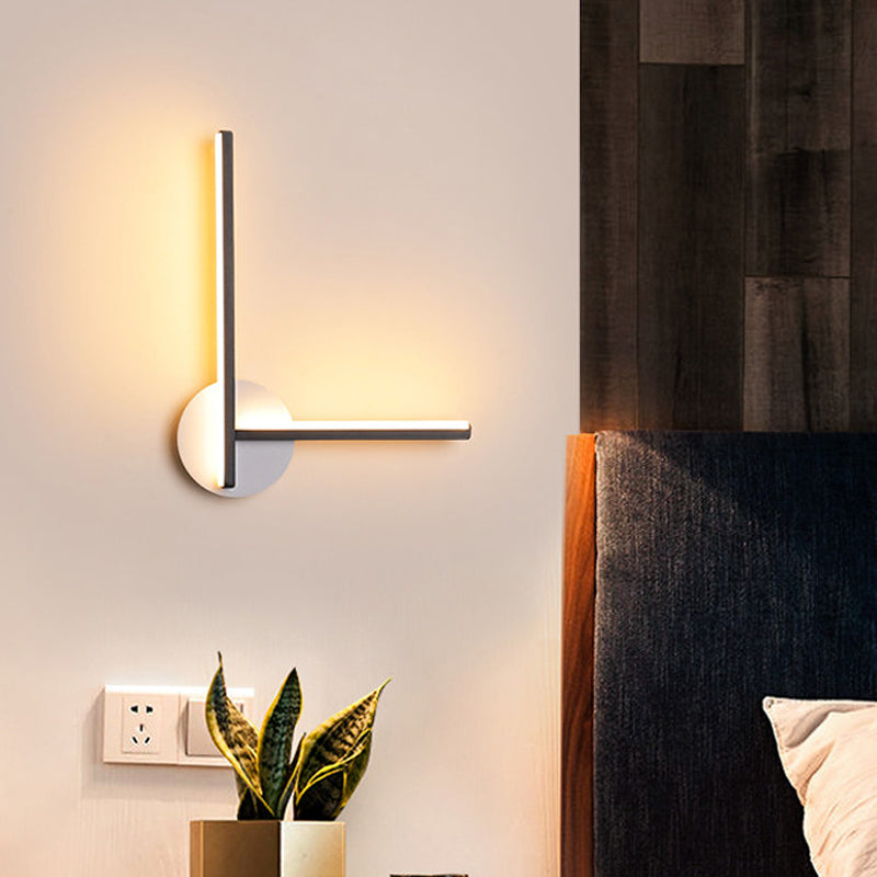 Idee per illuminazione a parete a croce acrilica Minimalismo Lampada di applique a LED in bianco/nero in luce calda/bianca per un letto