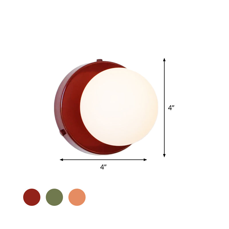 Macaron gloon petit éclairage mural Verre de lait 1 lumière de salle de bain légère luminaire en rose / vert / bordeaux