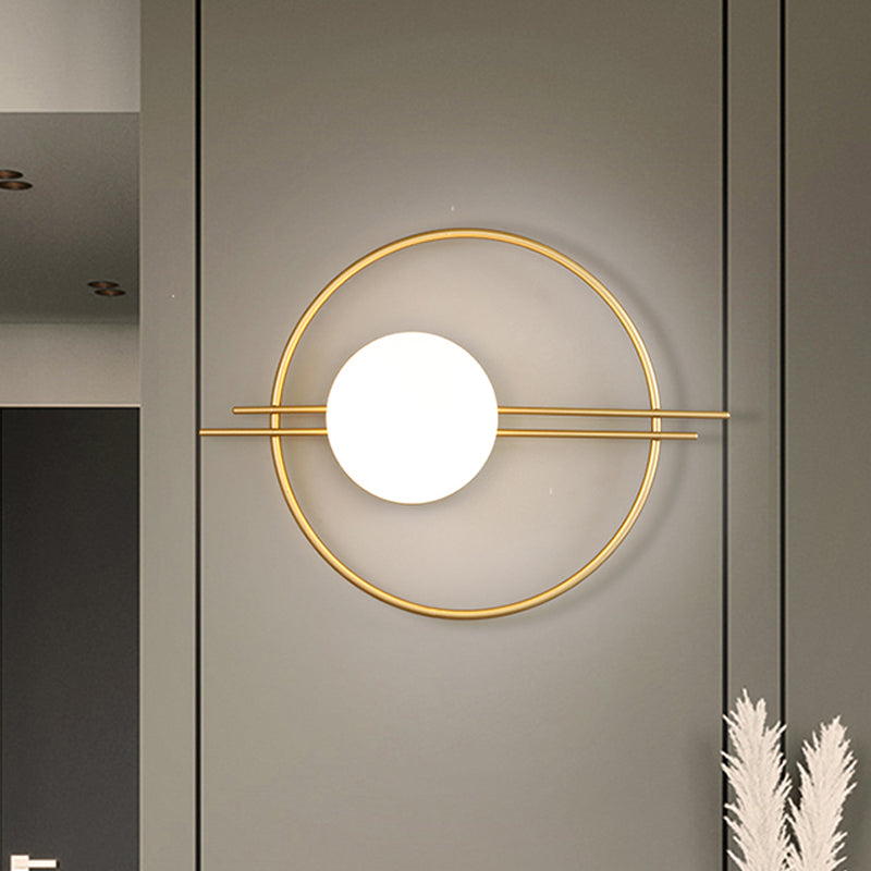 Circle Lounge SCONCE LICHT IJZER 1 HOOFD POSTMODERNE WANDELE LICHTING IN ZWART/MESS