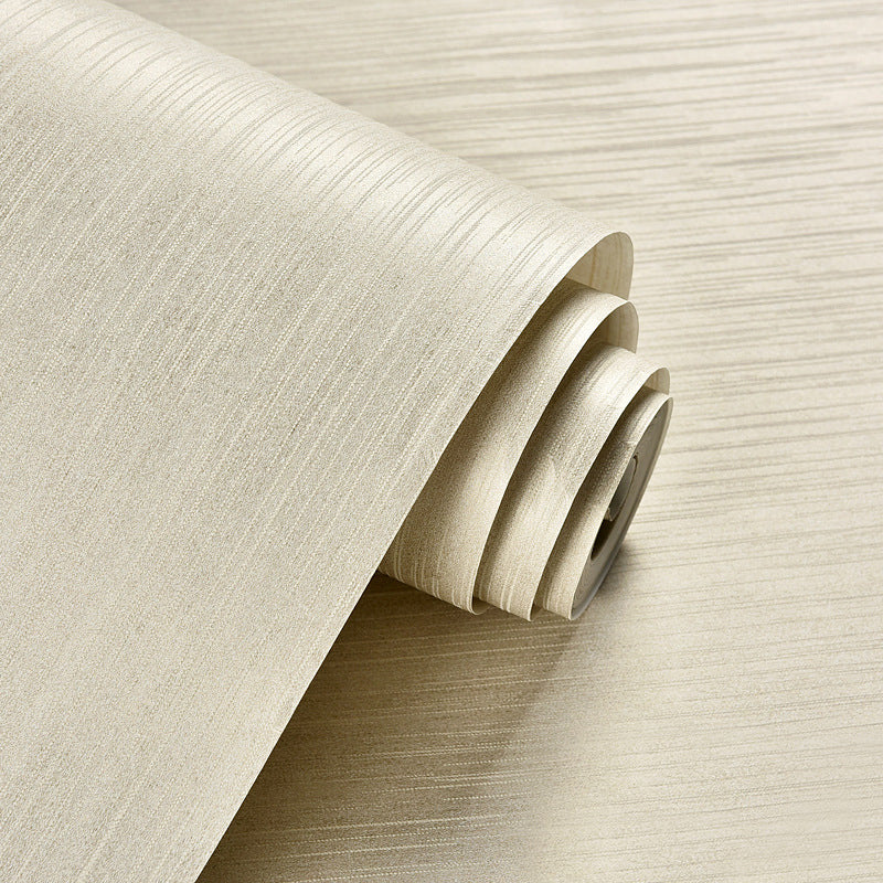 Bedroom and Guest Room Wallpaper with Beige Mottled Line and Stripe, 33'L x 20.5"W, Non-Pasted