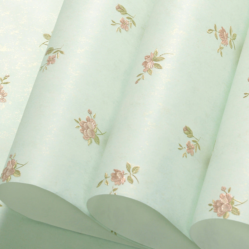 Romantic Tiny Floral Print Decorative Non-Pasted Wallpaper, 31-foot x 20.5-inch
