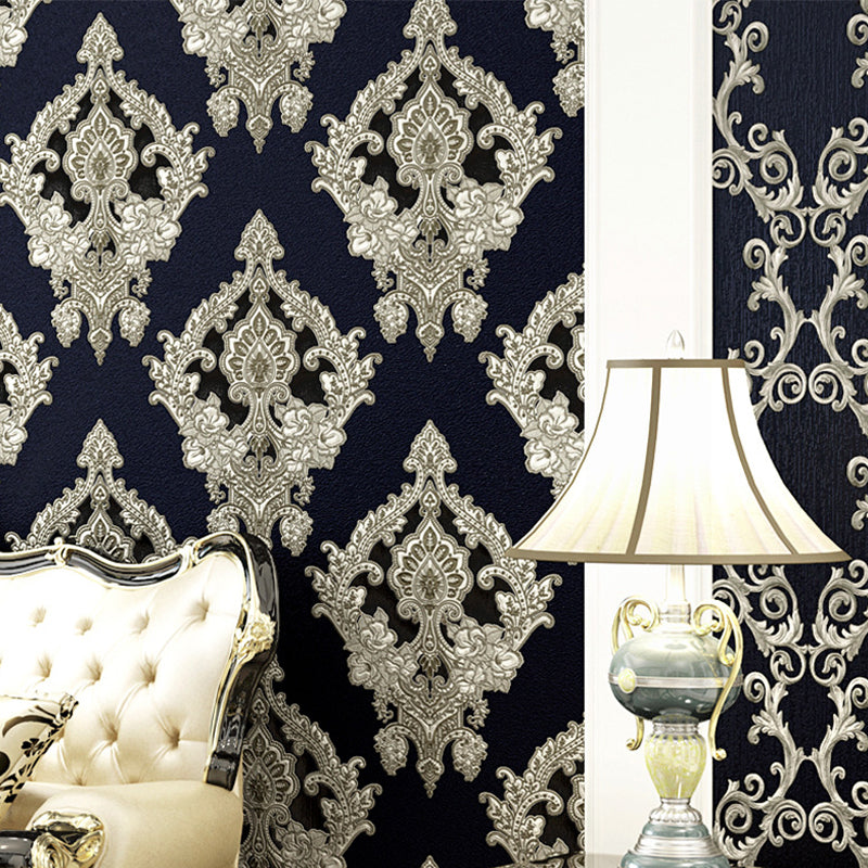 Coffee Shop and Dining Room Wallpaper with Natural Color Retro Flower, 31'L x 20.5"W, Non-Pasted