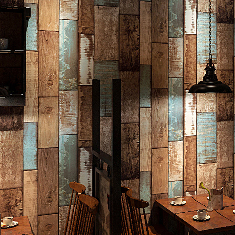 Classic Wooden Stripe Stain-Resistant Non-Pasted Wallpaper, 33' x 20.5"