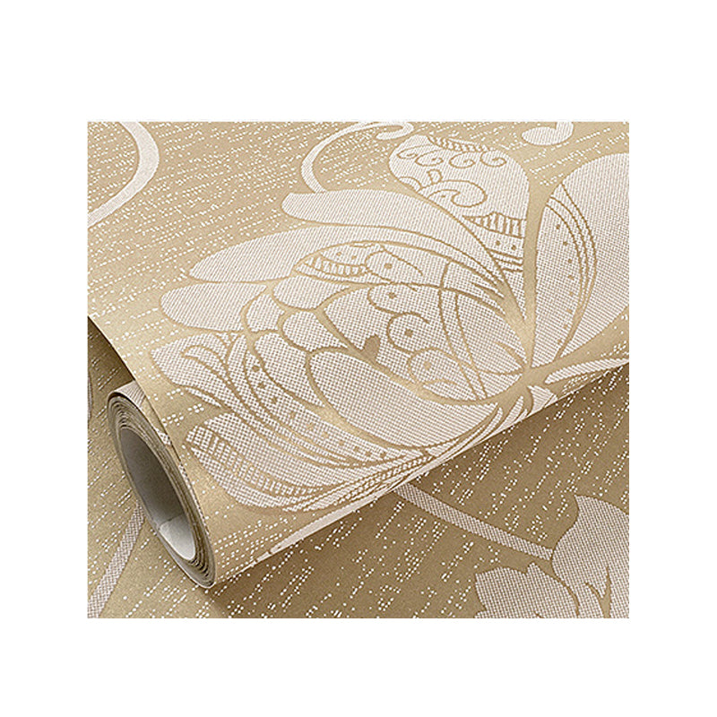 20.5"W x 31'L Romantic Retro Flower Design Non-Pasted Wallpaper in Light Color