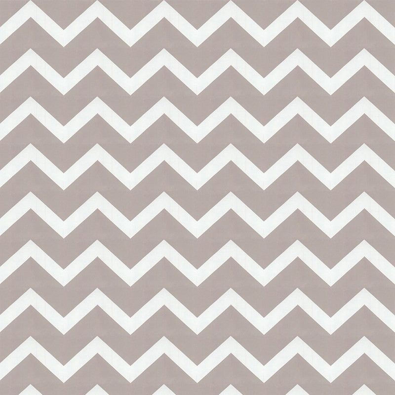 Non-Pasted Wallpaper with Grey and White Wave Stripes of Chevron Design, 33'L x 20.5"W