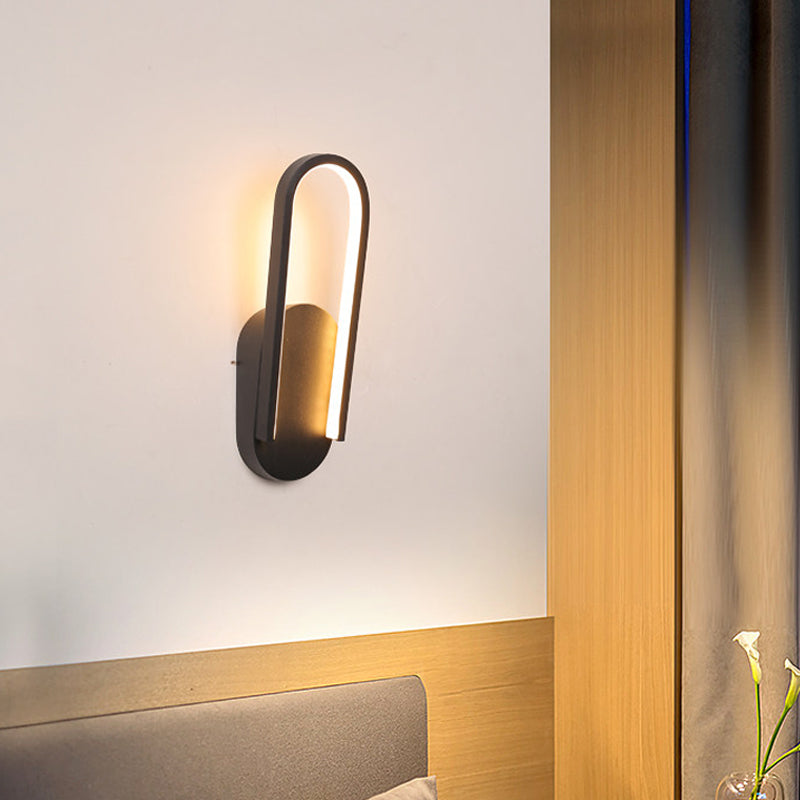 Zwart/wit hellende half langdurige sconce minimalistische acryl-LED-wand gemonteerd licht in warm/wit licht voor salon