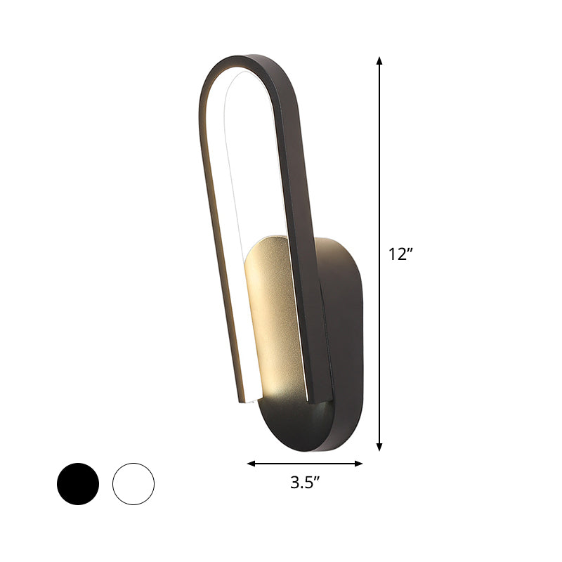 Zwart/wit hellende half langdurige sconce minimalistische acryl-LED-wand gemonteerd licht in warm/wit licht voor salon
