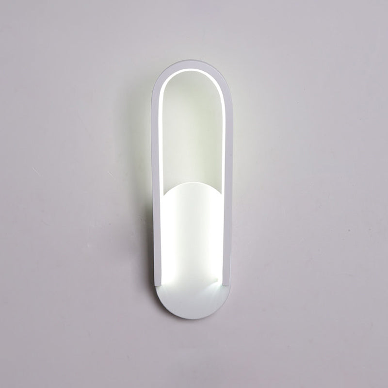 Zwart/wit hellende half langdurige sconce minimalistische acryl-LED-wand gemonteerd licht in warm/wit licht voor salon