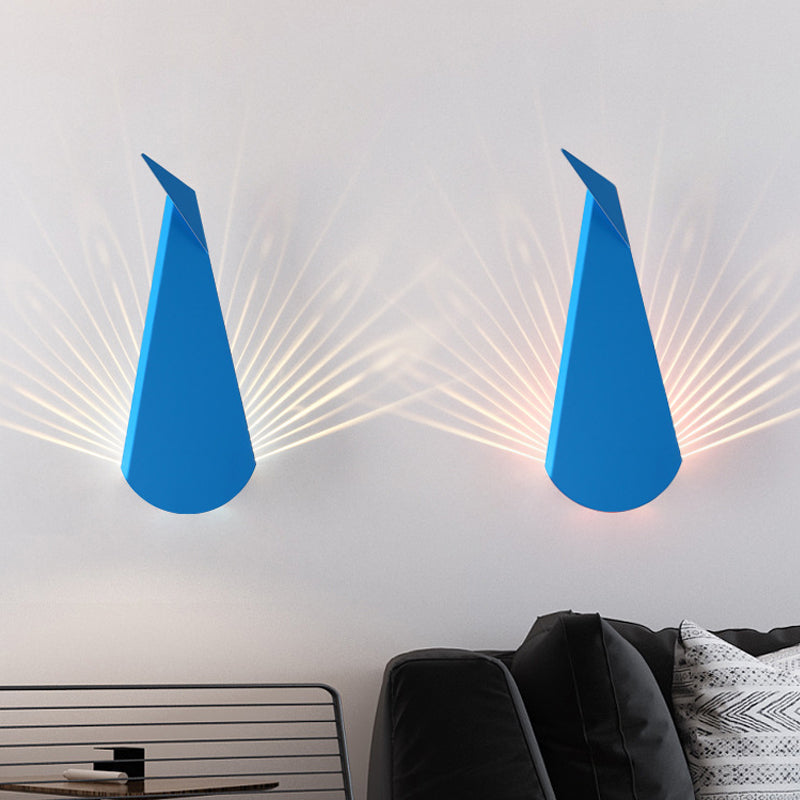 Origami Peafowl Eisen Flush Mount Nordic Neuheit Pink/Blau LED WALS LICHT SCHLAG IN WARM/Weiß