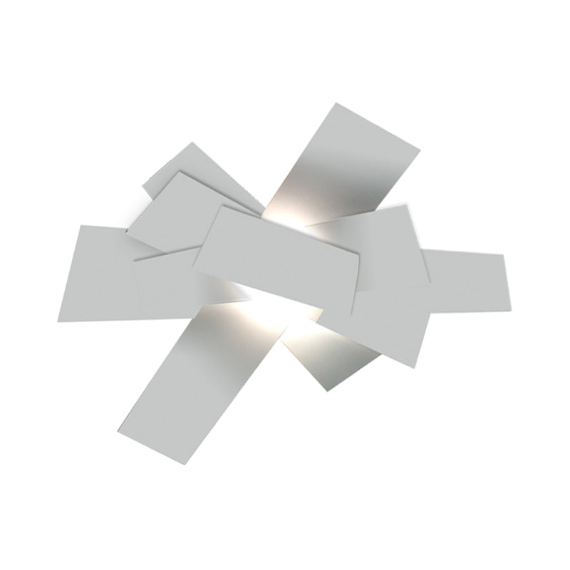 Metallic Stacked Surface Wall Sconce Nordic Novelty 1 Bulb White Wall Light Fixture