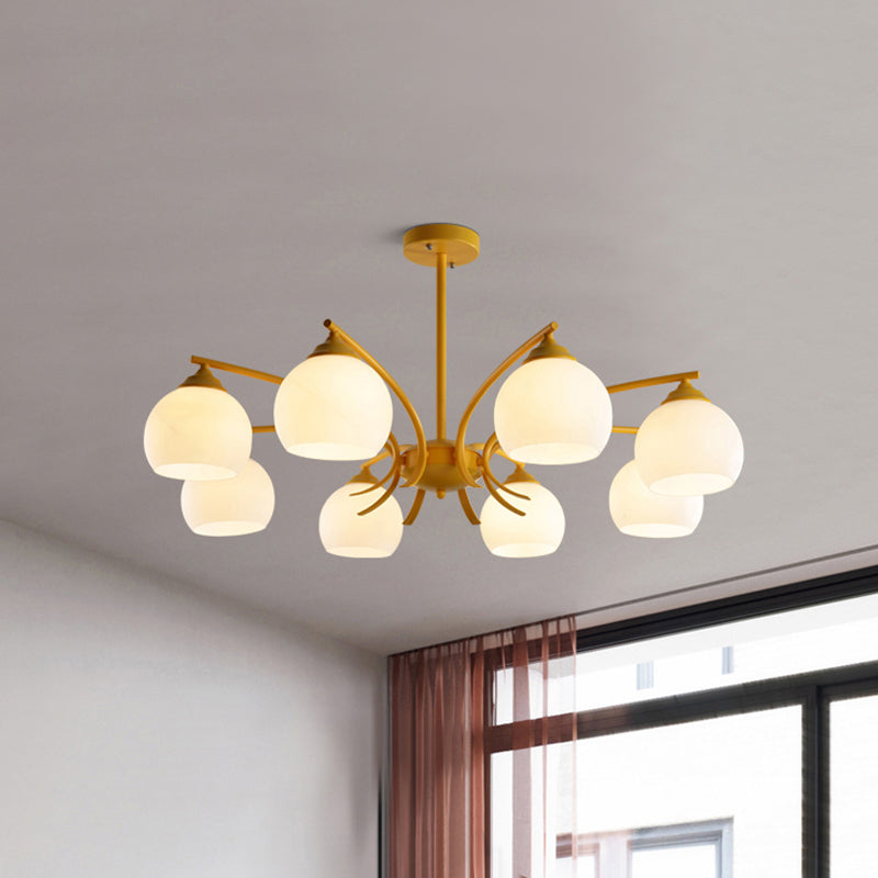 Bol schaduw woonkamer kroonluchter opaalglas 6/8 lichten macaron stijlvol blauw/groen/grijs/gele hangende lamp