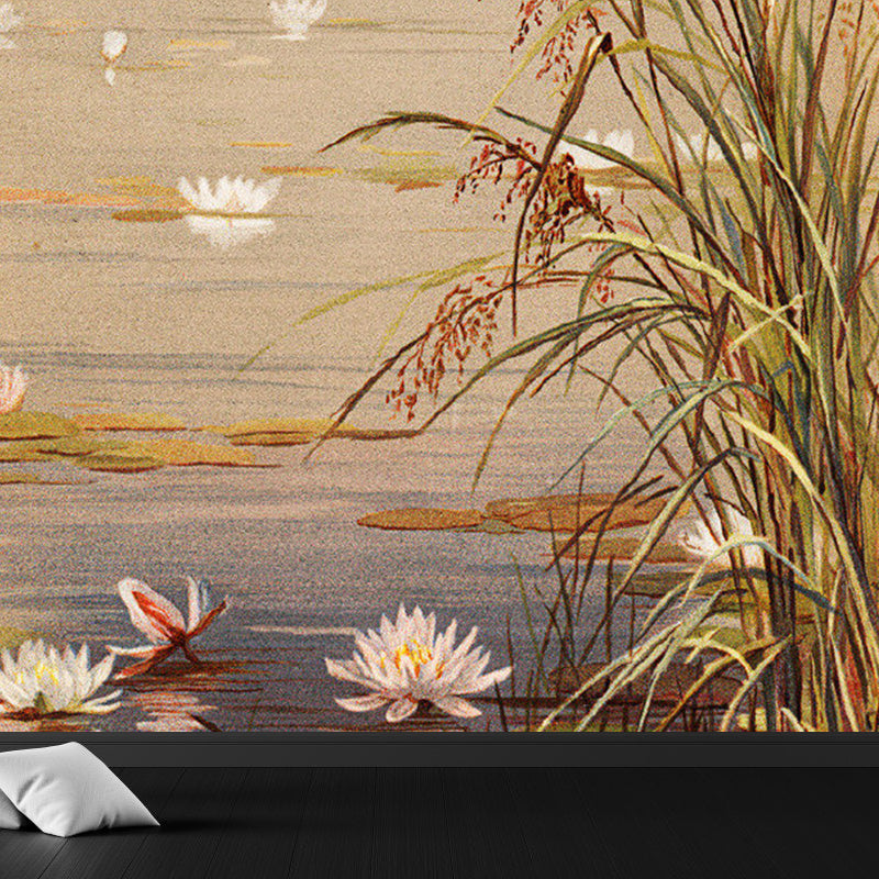 Home Decor Lotus Blossom Mural Decal Customized Contemporary Wall Art for Kitchen