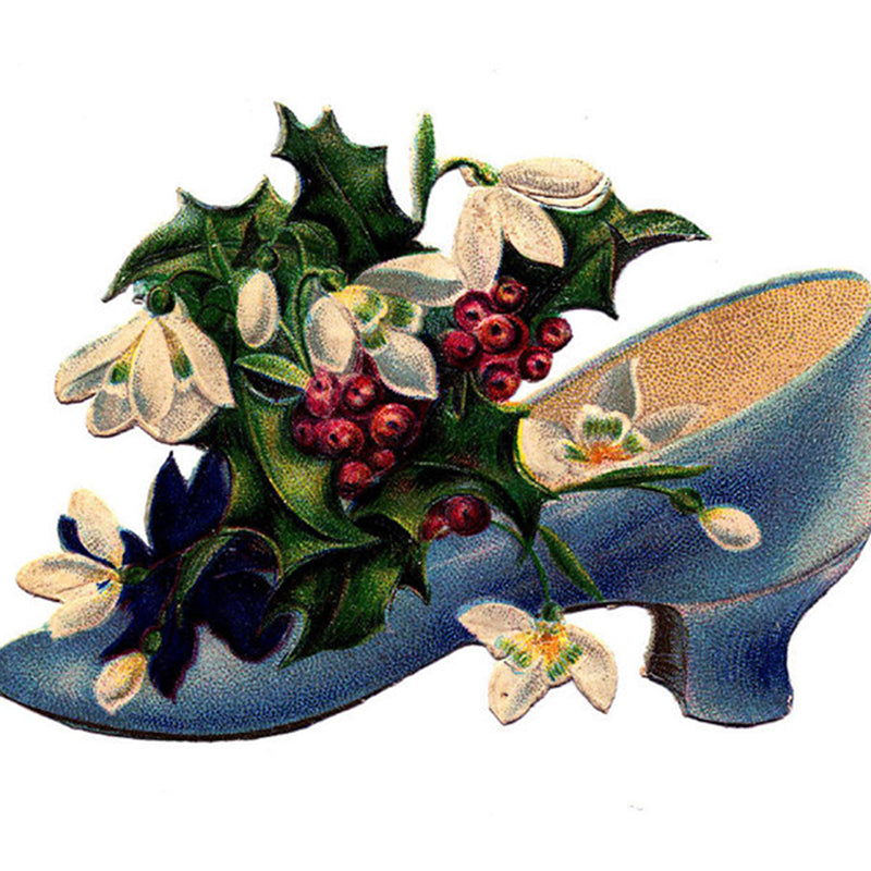 Illustration Flower and Shoe Mural Covering for Living Room, Green, Personalized