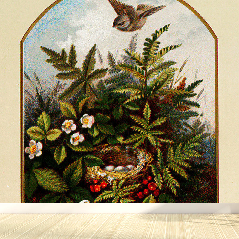 Extra Large Floral Design Mural Green Non-Woven Wall Art for Home Decor, Personalised