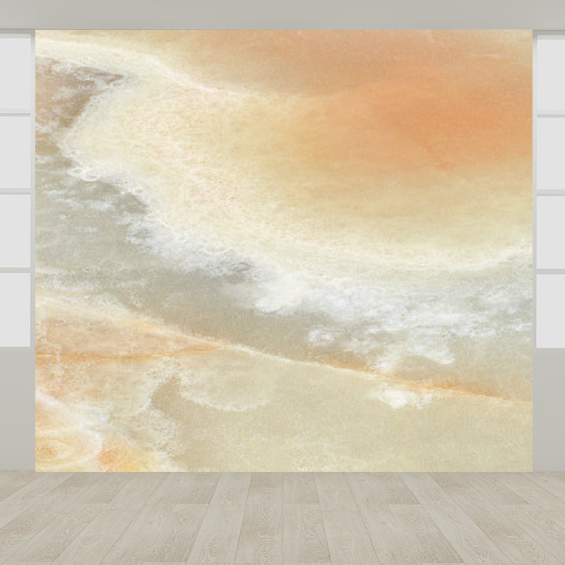 Modern Faux Marble Mural Non-Woven Texture Waterproof Light Color Wall Art for Bedroom