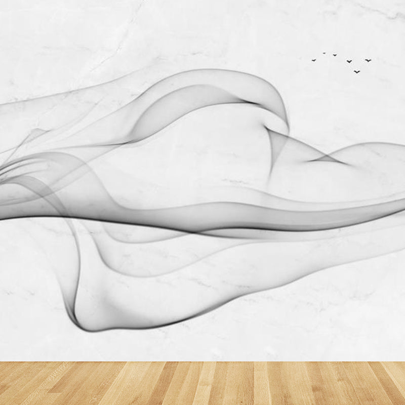 Illustration Style Abstract Mural Giant Wall Covering for Dining Room, Custom Printed