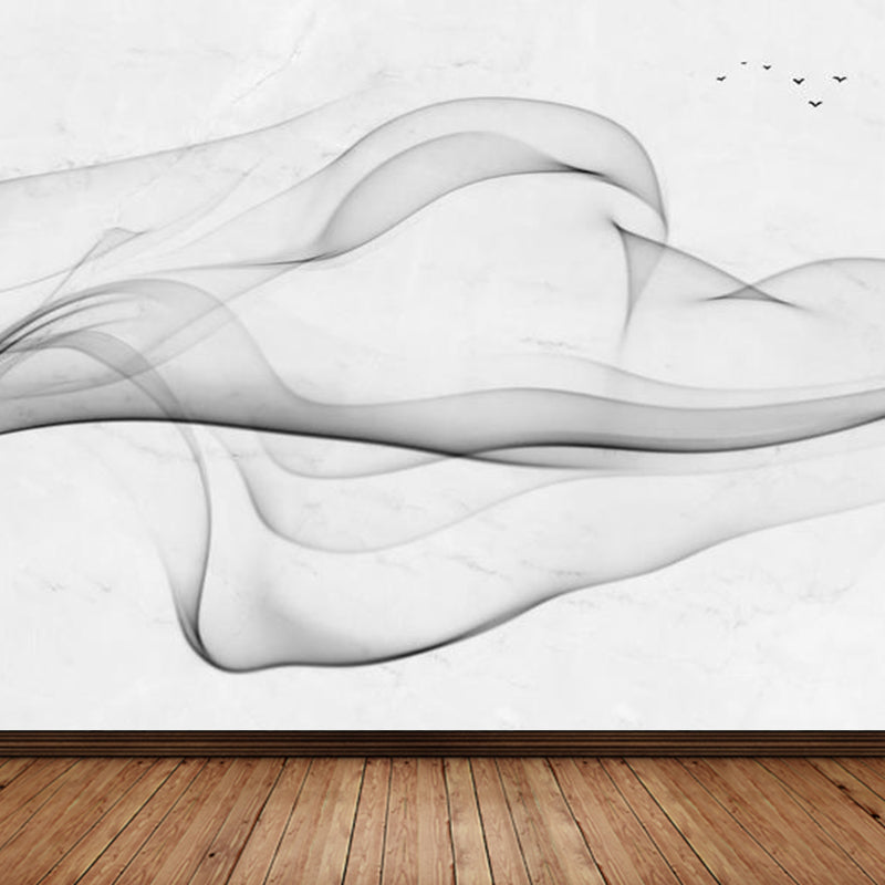 Illustration Style Abstract Mural Giant Wall Covering for Dining Room, Custom Printed