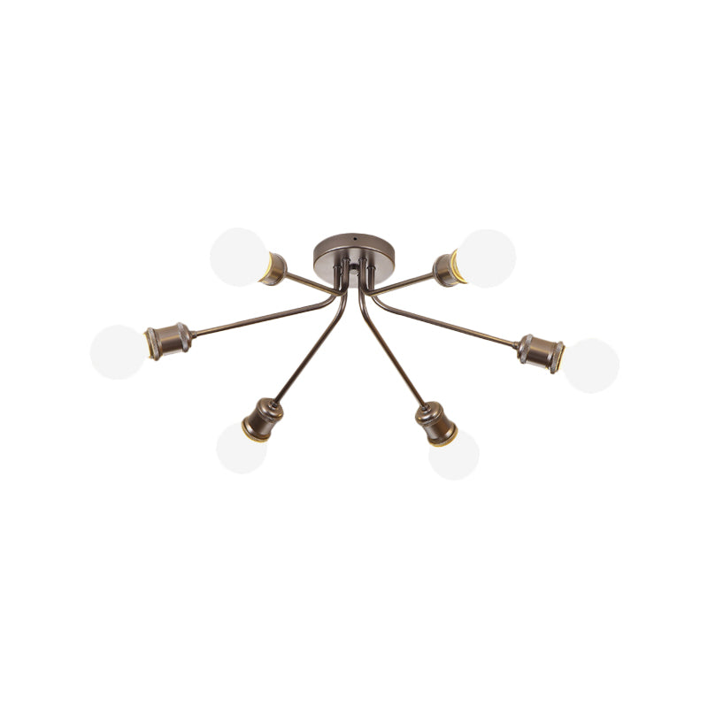 Light de plafond semi-rince de style élégant mince lampe au plafond métallique linéaire pour chambre d'enfant