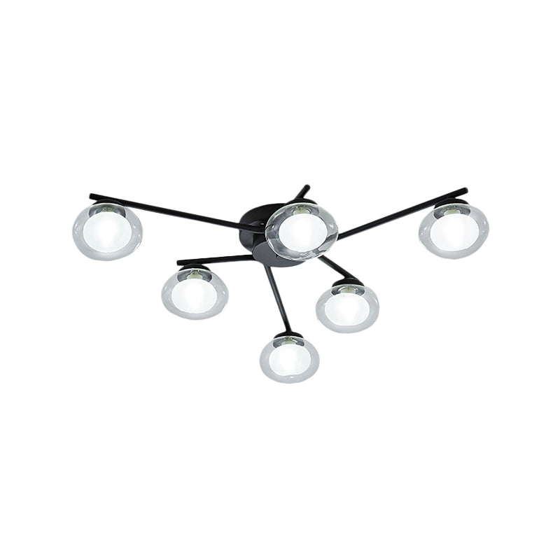 Laut de plafond ovale moderne lampe de plafond multi-tampon Semi-Flush Mount Light For Dining Table