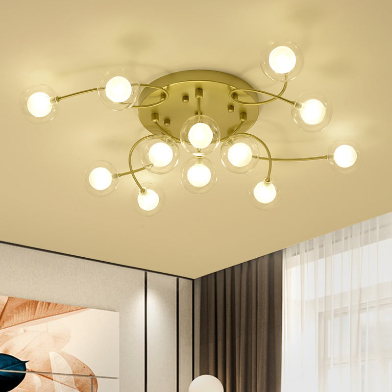 Semifull morso semifulto luce soggiorno villa a soffitto romantico multi-testa in oro