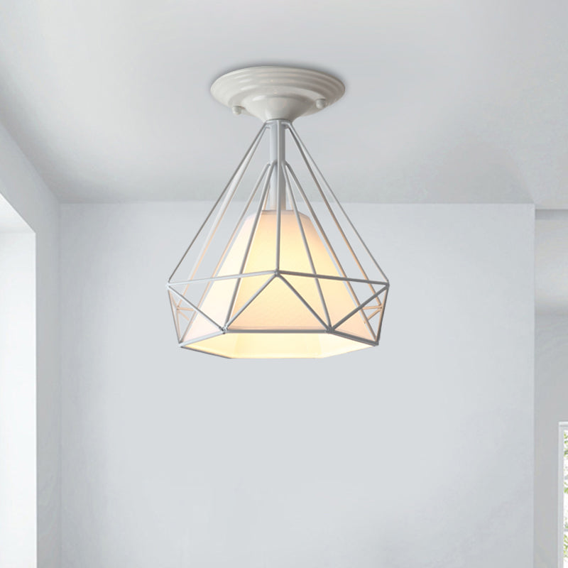 Fil de diamant moderne Ceiling Lamp 1 Light Iron Glass Ceiling Mount Light for Corridor Room