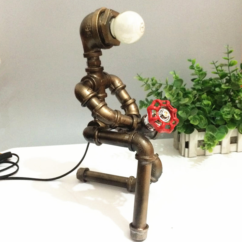 Robot Design Coffee Shop Table Light avec tuyau de plombe