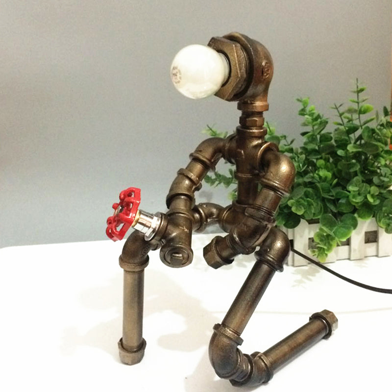 Robot Design Coffee Shop Table Light avec tuyau de plombe