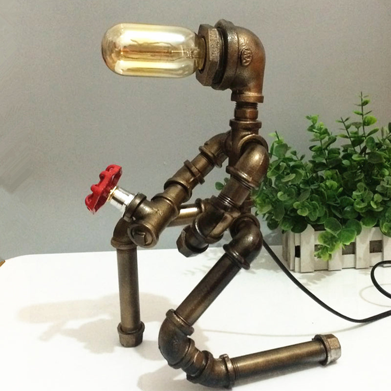 Robot Design Coffee Shop Table Light avec tuyau de plombe