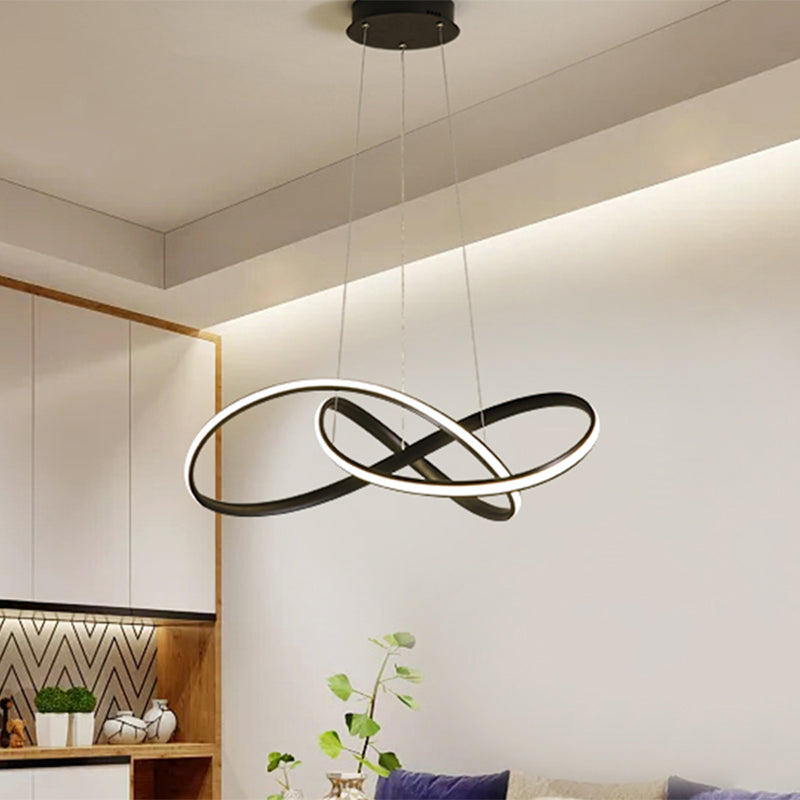 19,5 "/27,5" w semplice illuminazione a led giù illuminazione nera attorcigliata con tonalità metallica in luce calda/bianca