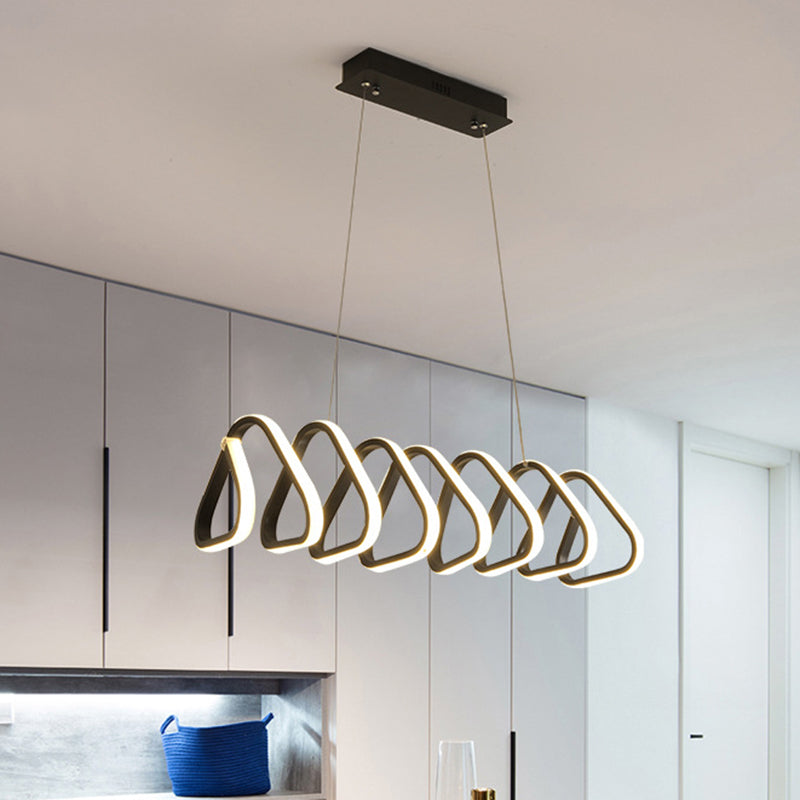 Triangolo/sala da pranzo quadrata isola leggera Minimalismo LED Minimalismo Apparecchiatura in nero in nero