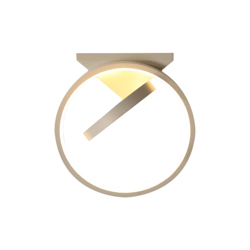 Dual Rings Balcony Massimale Montaggio Lampada Metallo Minimalismo LED Flush Light in Warm / White Light, Nero / Bianco