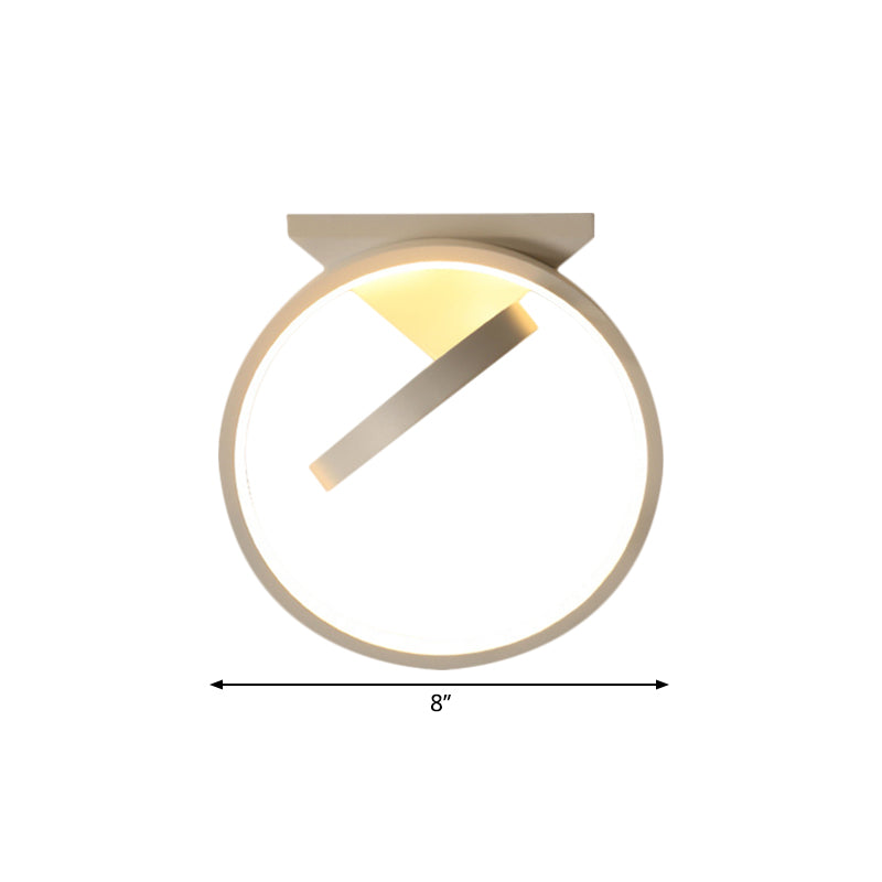 Dual Rings Balcony Massimale Montaggio Lampada Metallo Minimalismo LED Flush Light in Warm / White Light, Nero / Bianco