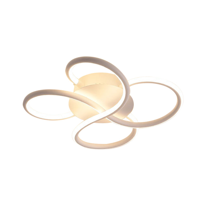 White Flower-Like Flush Mount Lamp Minimalismus Metallic LED Deckenleuchte für Schlafzimmer