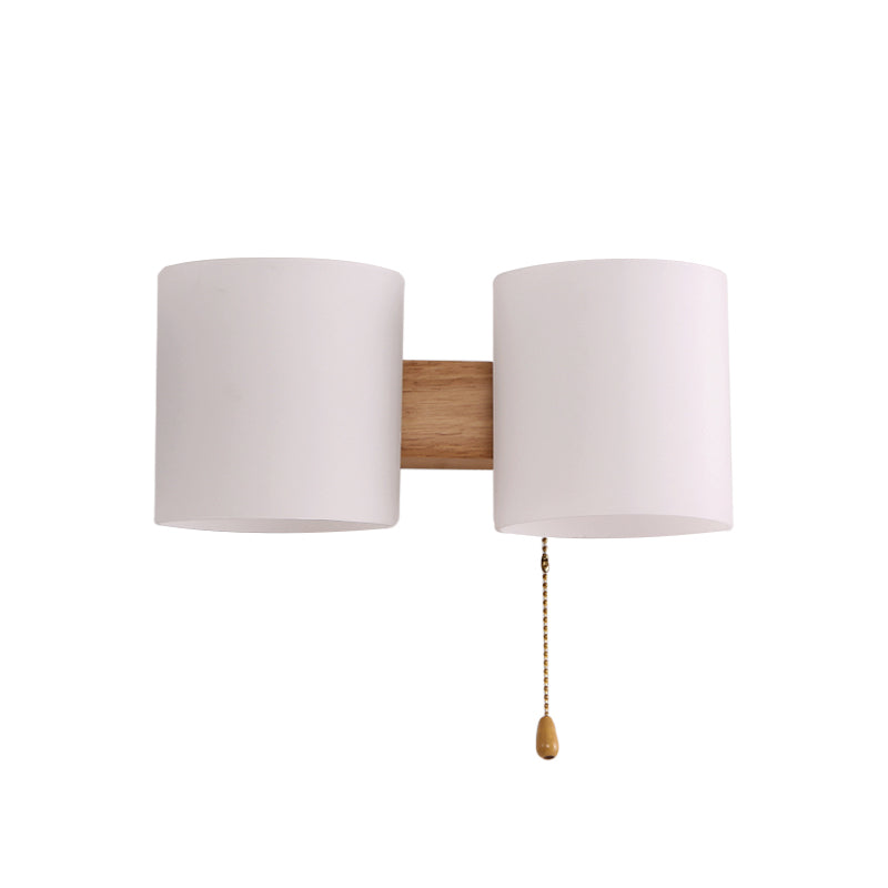Lampe à support mural en verre opaline 2 LIGLES Idées d'éclairage mural beige avec chaîne de traction