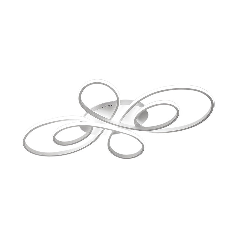 Moderne Linten Plafond Flush Mount Aluminium 23.5"/31.5" Brede LEIDENE Slaapkamer Flush Licht in Warm/Wit Licht, Wit/Donkere Koffie