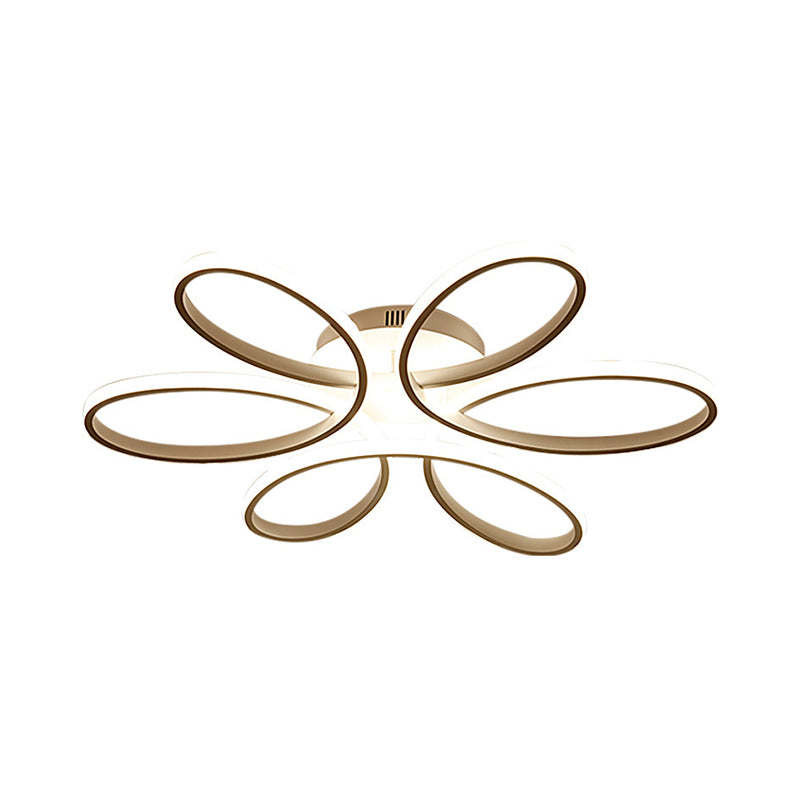 Blooming Flower Hotel-Deckenleuchte, modernistische LED-Halbeinbauleuchte aus Metall in warmem/weißem Licht, 23"/29" breit