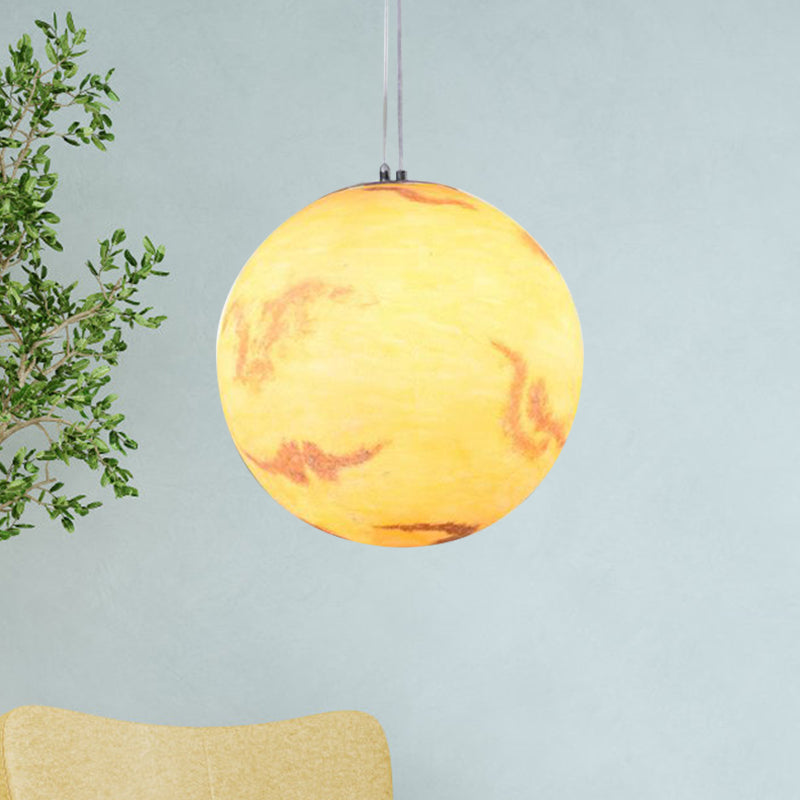 1 Leichte Esszimmer Anhängerlampe Kreatives Gelb/Orange/Blau -Hängsbeleuchtung mit Planetenharz Schatten