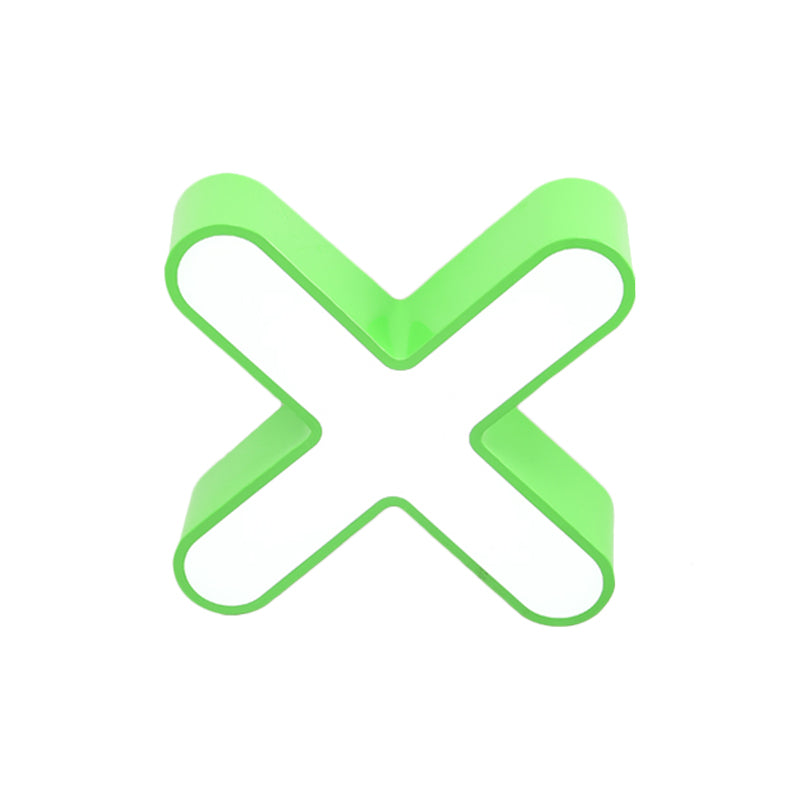 Nordic LED Flushmount Lighting Red/Blue/Green Mathematical Notation Ceiling Lamp with Metal Shade