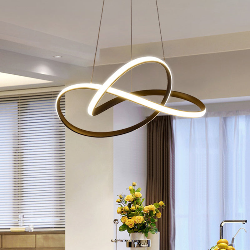 Lampadino a LED contemporaneo Lampada a soffitto a spago nero/nero con tonalità metallica in luce calda/bianca